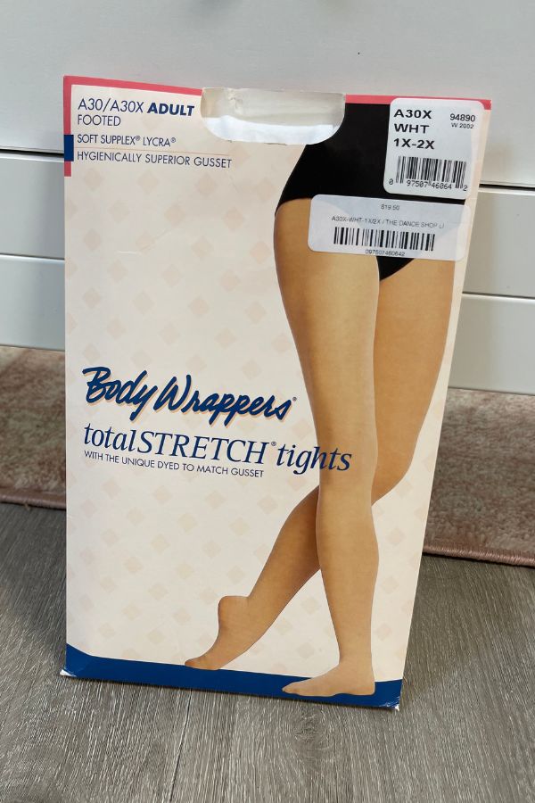 Body Wrappers Plus Size TotalSTRETCH Seamless Footed Tights White The Dance Shop Long Island