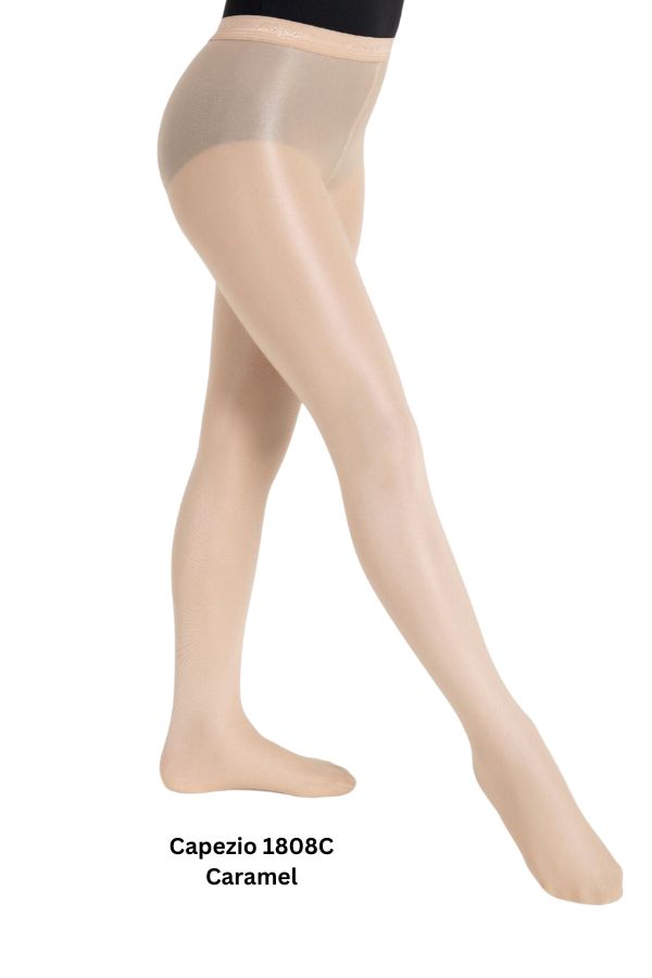 Capezio Girls Ultra Shimmery Tights in Caramel