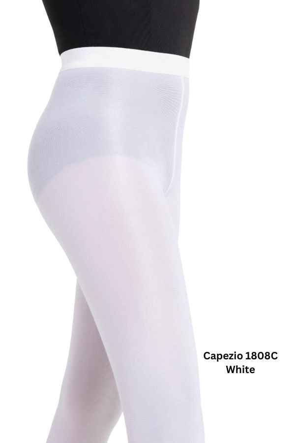 Capezio Girls Ultra Shimmery Tights in White