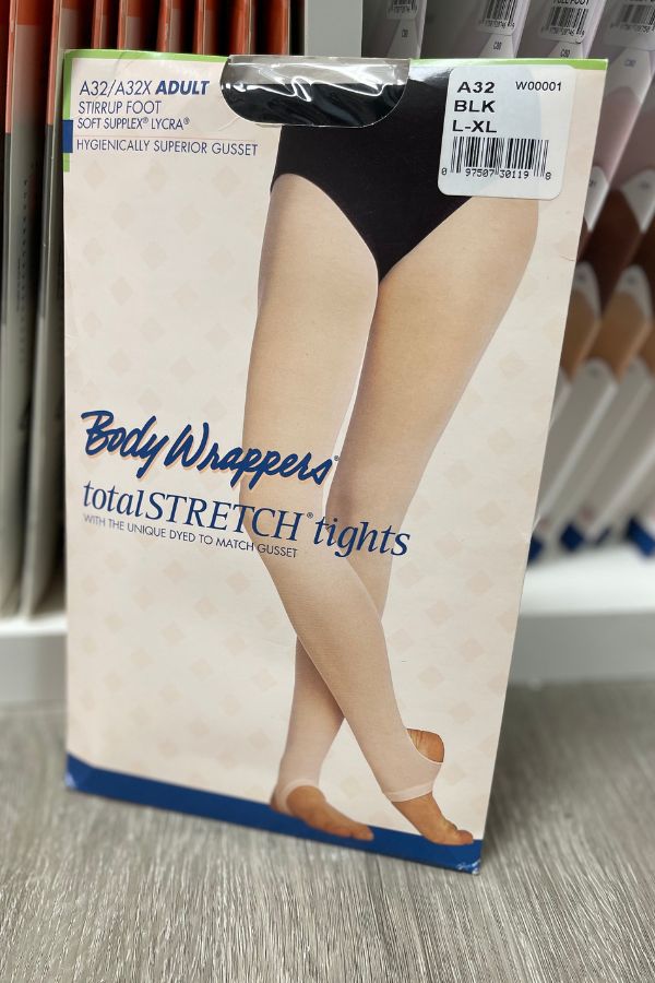 Adult Stirrup Dance Tights Body Wrappers A32 Black at The Dance Shop Long Island