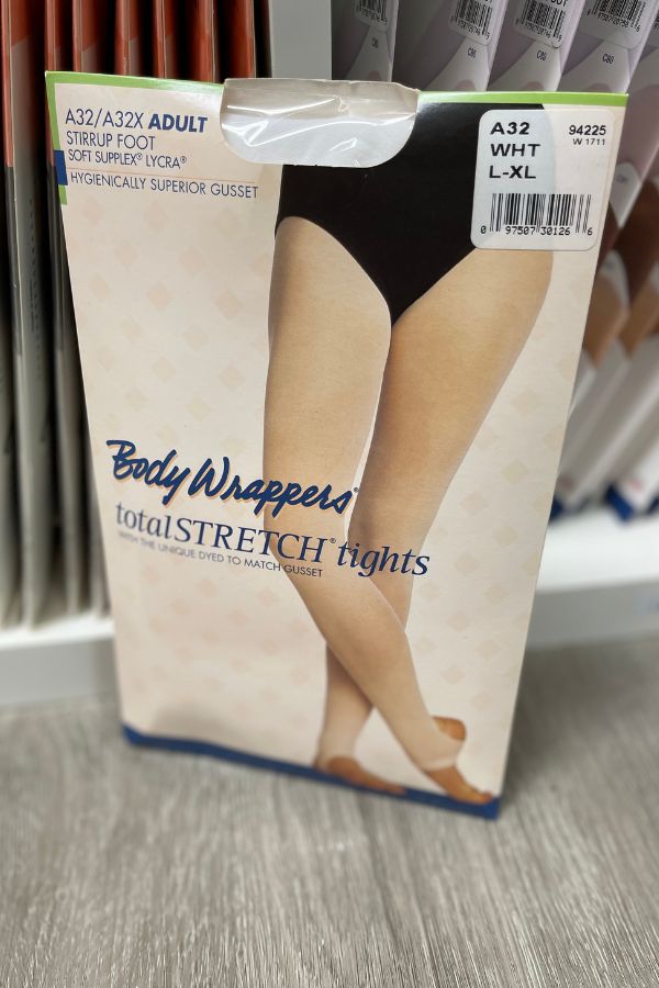 Adult Stirrup Dance Tights Body Wrappers A32 White at The Dance Shop Long Island