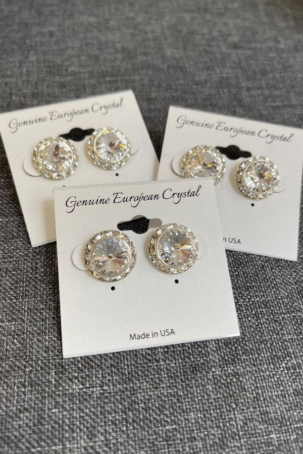 Austrian Crystal Clip On Earrings 15mm at The Dance Shop Long Island