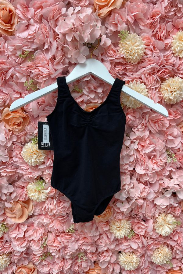 Bloch Girls Black Pinch Front/Back Tank Leotard CL5435 at The Dance Shop Long Island