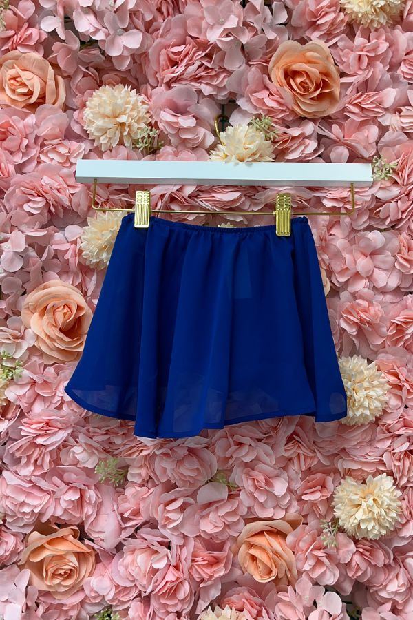 Bloch Girls Georgette Mock Wrap Ballet Skirt in Royal Blue Style CR5110 at The Dance Shop Long Island