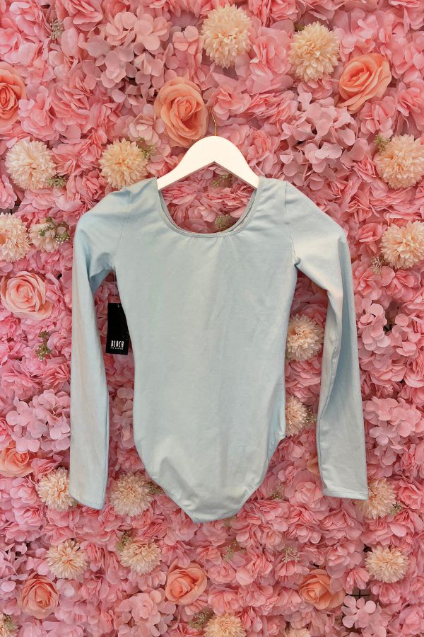 Bloch Children's Long Sleeve Leotard in Pastel Blue Style CL5409 at The Dance Shop Long Island