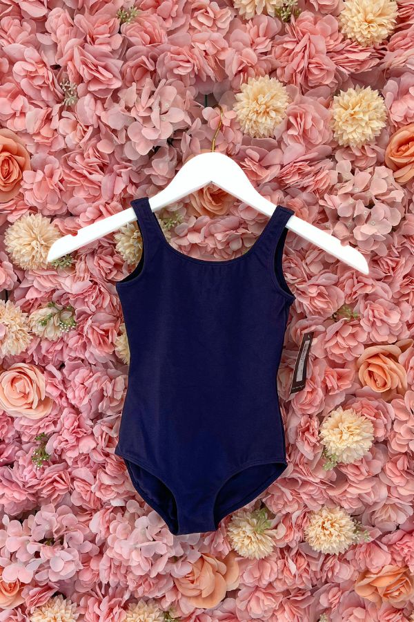 Bloch Girls Basic Round Neck Tank Leotard in Navy Style CL5405 at The Dance Shop Long Island