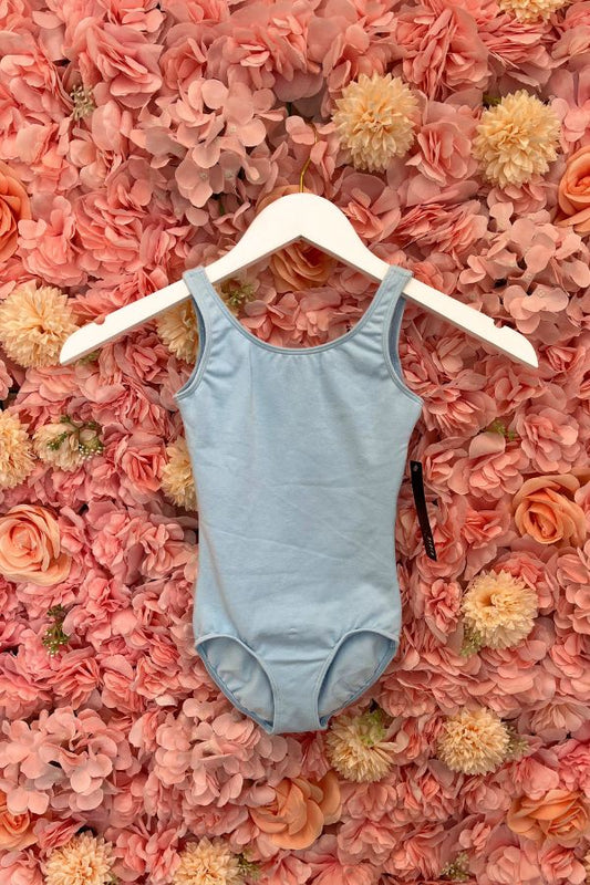 Bloch Girls Basic Round Neck Tank Leotard in Pastel Blue Style CL5405 at The Dance Shop Long Island