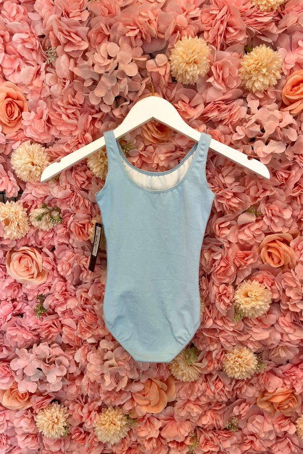 Bloch Girls Basic Round Neck Tank Leotard in Pastel Blue Style CL5405 at The Dance Shop Long Island