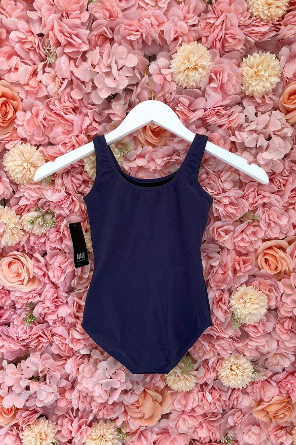 Bloch Girls Basic Round Neck Tank Leotard in Navy Style CL5405 at The Dance Shop Long Island