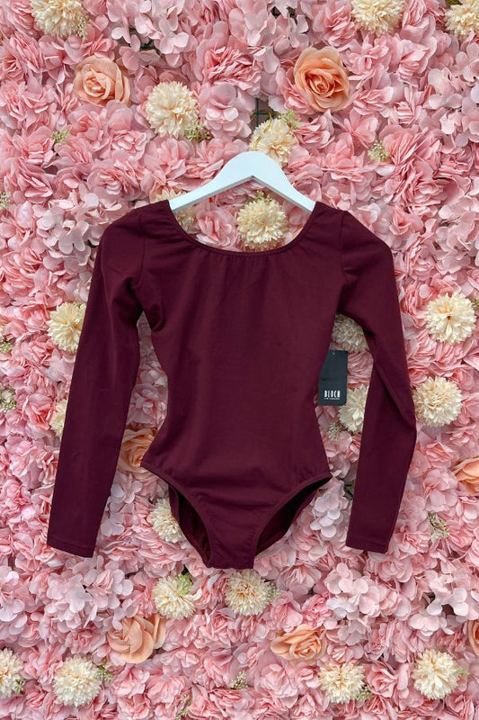 Bloch Children's Petit Long Sleeve Leotard in Burgundy Style CL5409 at The Dance Shop Long Island