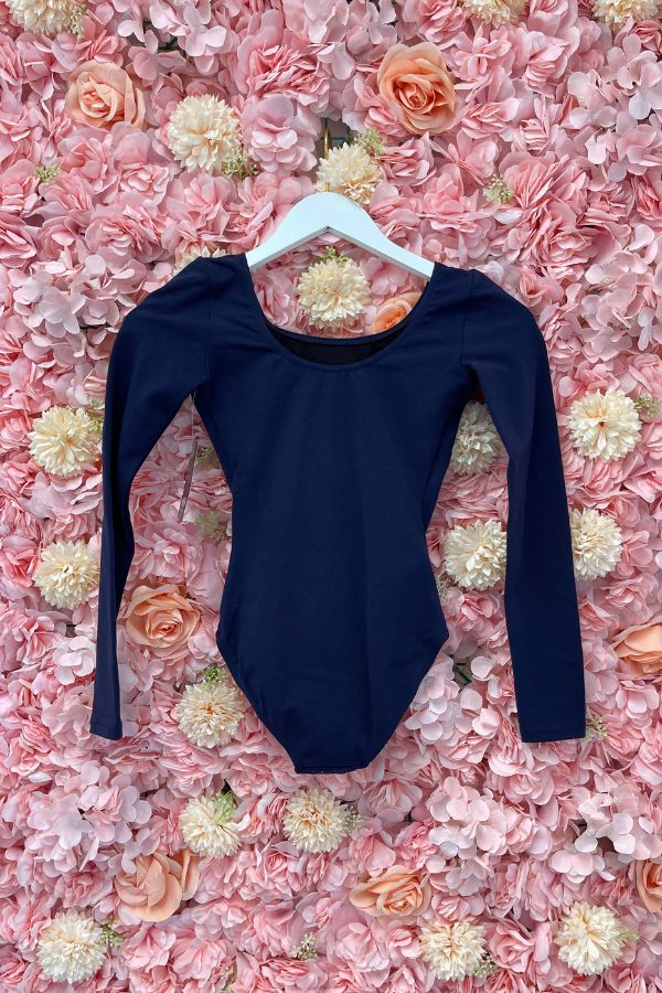 Bloch Ladies Premier Long Sleeve Leotard in Navy Style L5409 at The Dance Shop Long Island