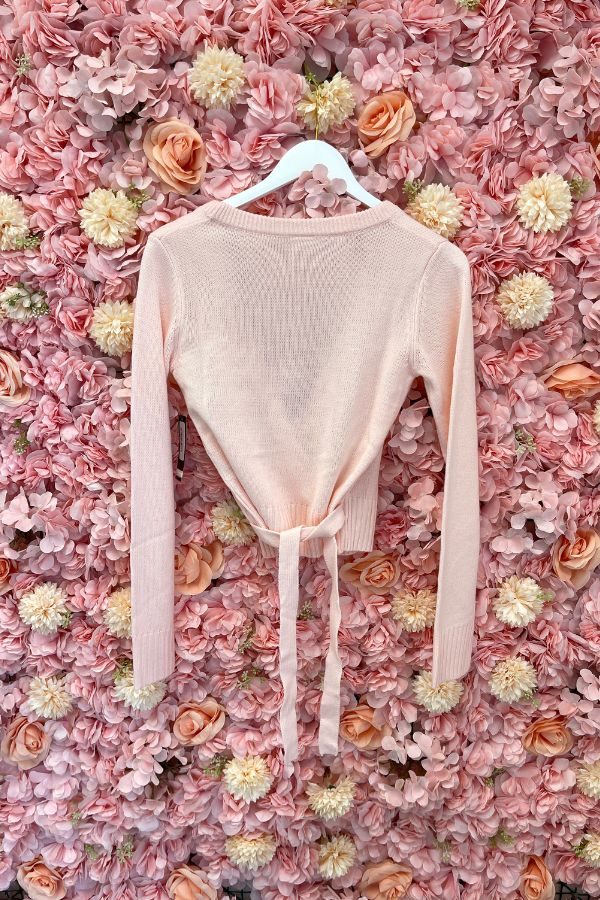 Bloch Z0910 Ladies Cross Over Cardigan "Darlene" in Light Pink at The Dance Shop Long Island