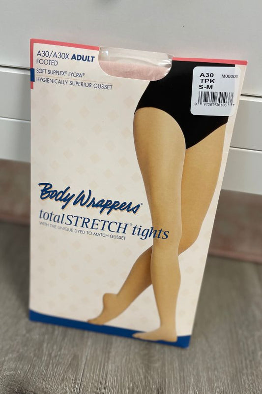 Body Wrappers Adult Footed Dance Tights in Theatrical Pink Style A30 at The Dance Shop Long Island