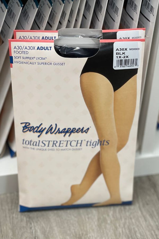 Plus Size TotalSTRETCH Seamless Footed Tights - Black