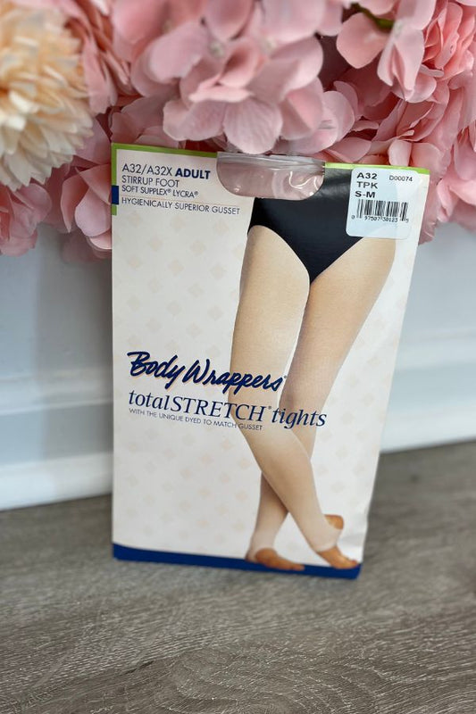 Body Wrappers Adult Stirrup Tights in Theatrical Pink Style A32 at The Dance Shop Long Island