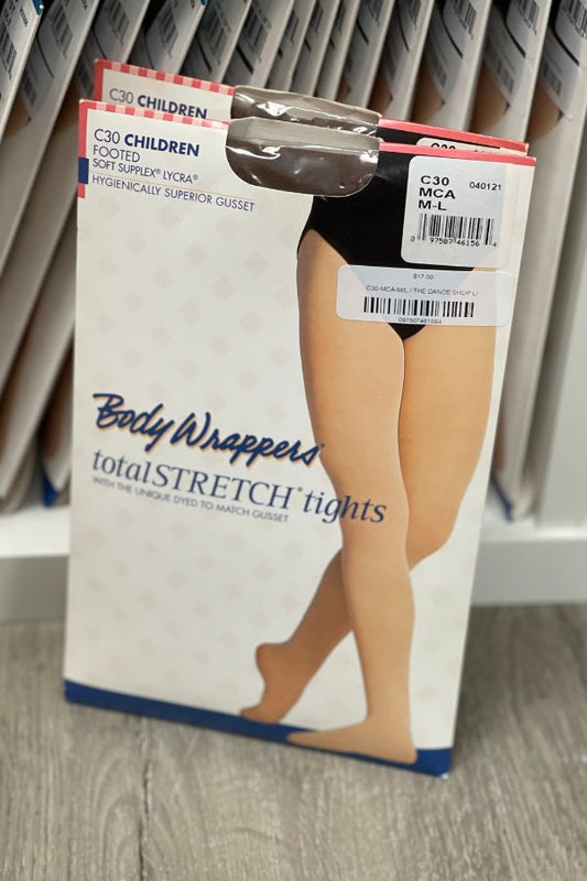 Body Wrappers Children's Footed Dance Tights in Mocha Style C30 at The Dance Shop Long Island