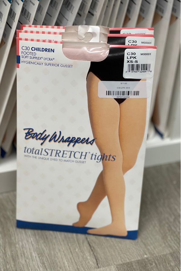 Body Wrappers Children's Footed Dance Tights C30 in Light Pink at The Dance Shop Long Island