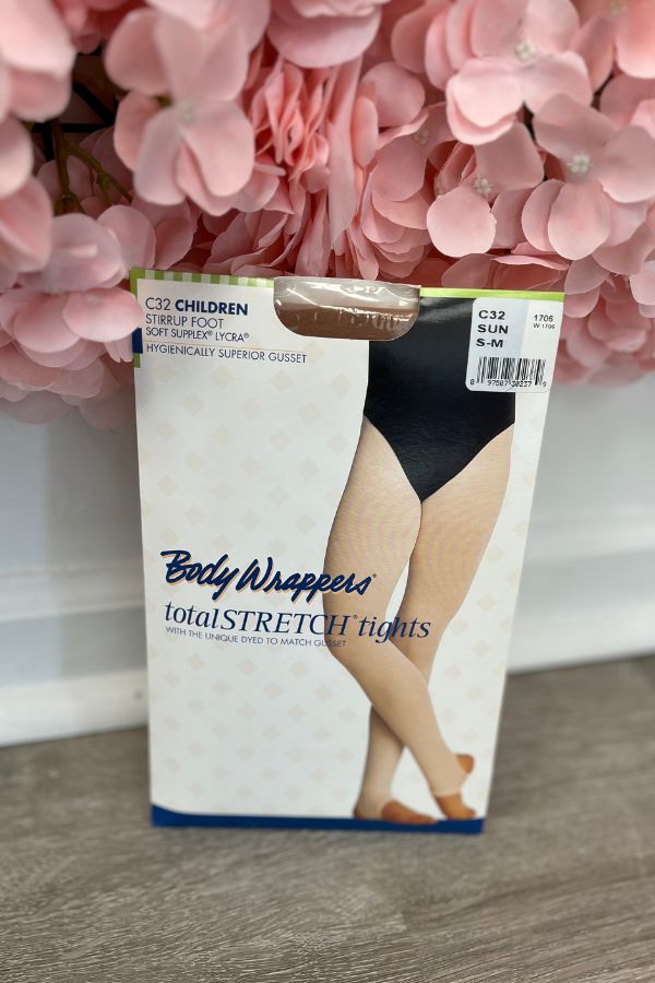 Body Wrappers Children's Stirrup Tights in Suntan Style C32 at The Dance Shop Long Island