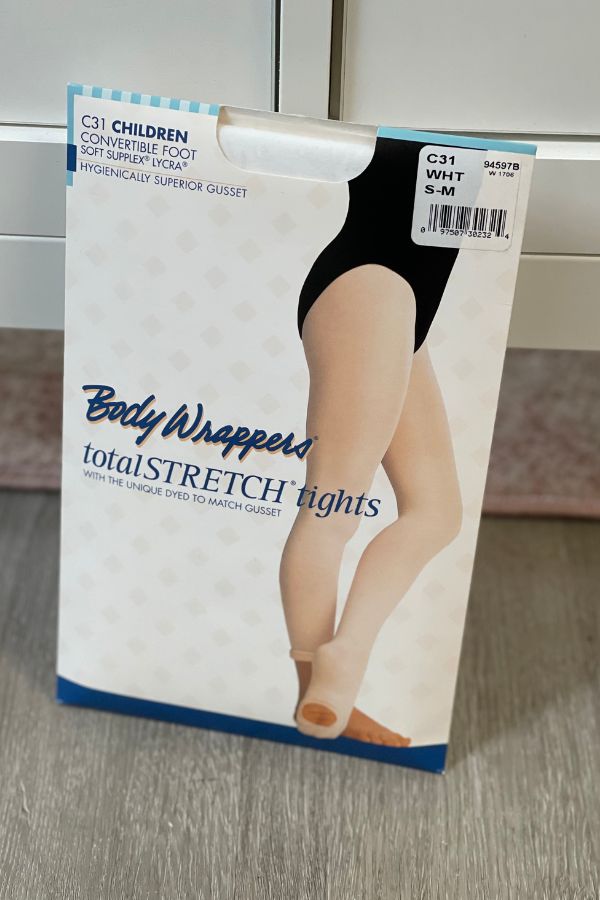 Body Wrappers Childrens TotalStretch Convertible Dance Tights in White Style C31 at The Dance Shop Long Island