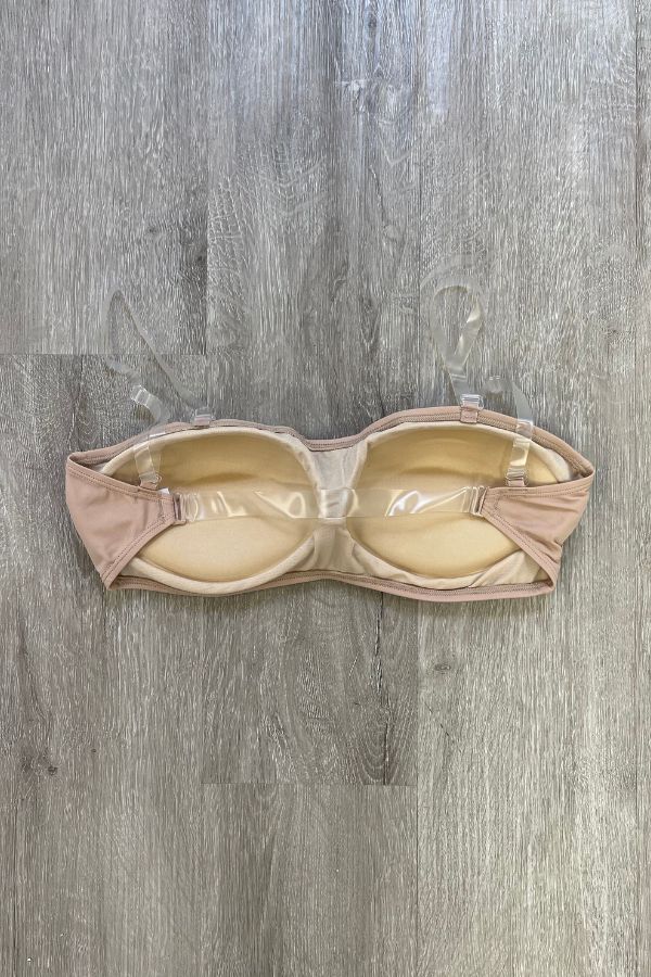 Body Wrappers Padded Bandeau Bra in Nude with Clear Straps Style 274 at The Dance Shop Long Island