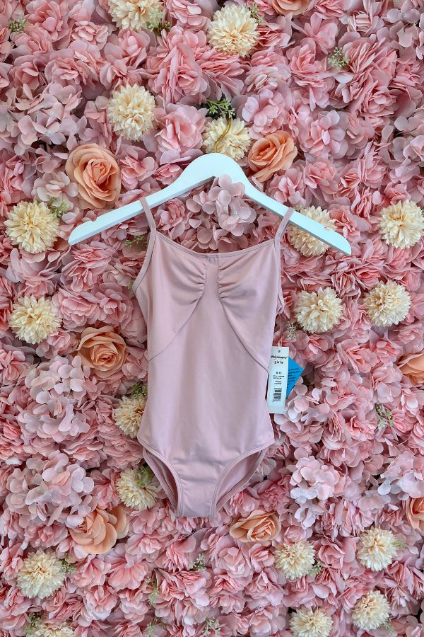 Body Wrappers Girls Gather and Twist Camisole Leotard in Light Pink Style BWP036 at The Dance Shop Long Island