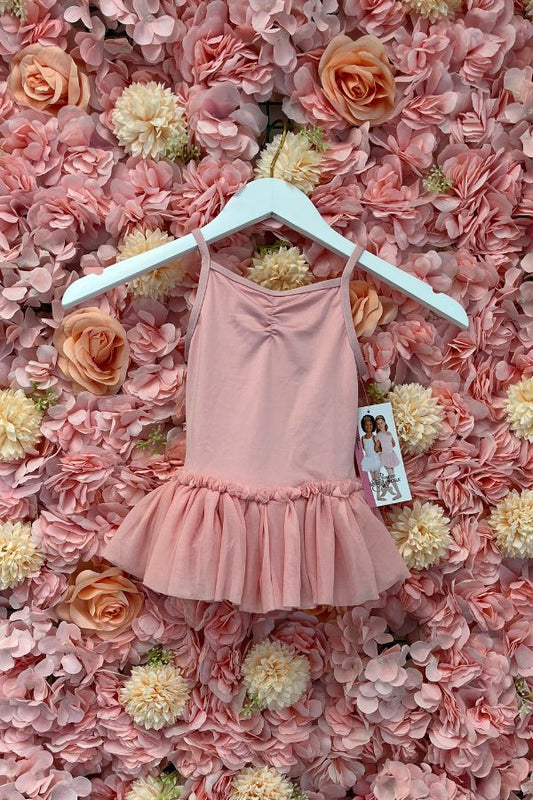 Body Wrappers Girls Microfiber Camisole Ballet Leotard with Tutu in Light Pink Style 2231 at The Dance Shop Long Island