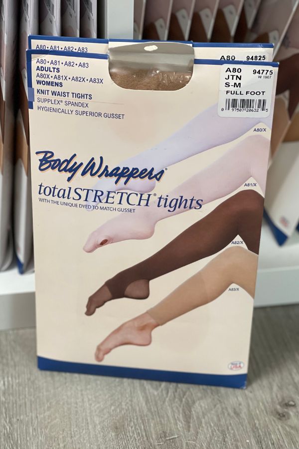 Body Wrappers Adult Knit Waist Footed Tights in Jazzy Tan Style A80 at The Dance Shop Long Island