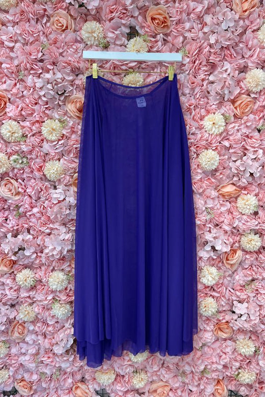 Body Wrappers Long Full Chiffon Skirt in Deep Purple Style 538 at The Dance Shop Long Island