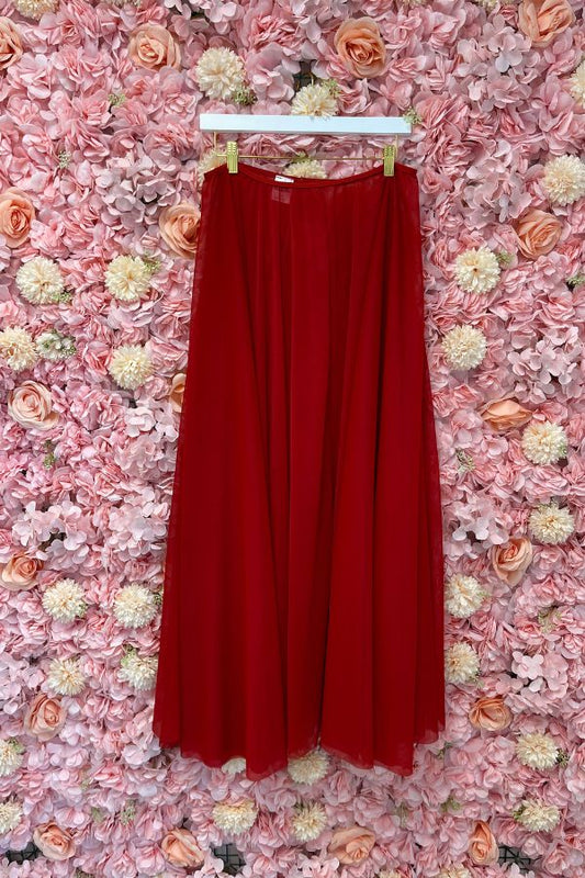 Body Wrappers Long Full Chiffon Skirt in Scarlet Style 538 at The Dance Shop Long Island
