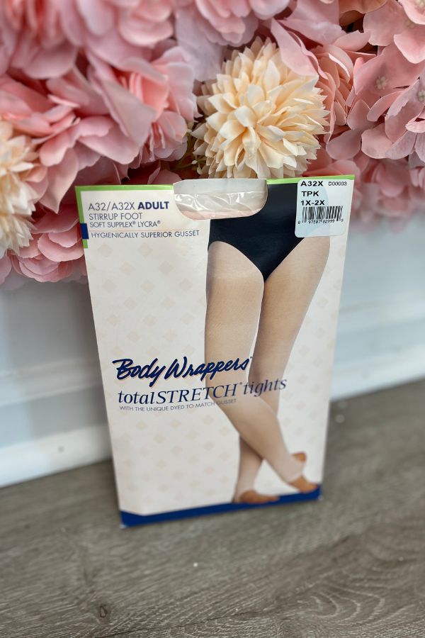 Body Wrappers Plus Size Stirrup Tights in Theatrical Pink Style A32X at The Dance Shop Long Island