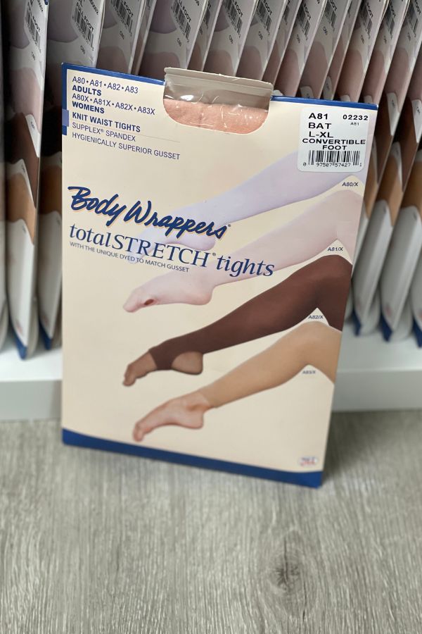 Body Wrappers Knit Waist Convertible Tights in Ballet Pink at The Dance Shop Long Island