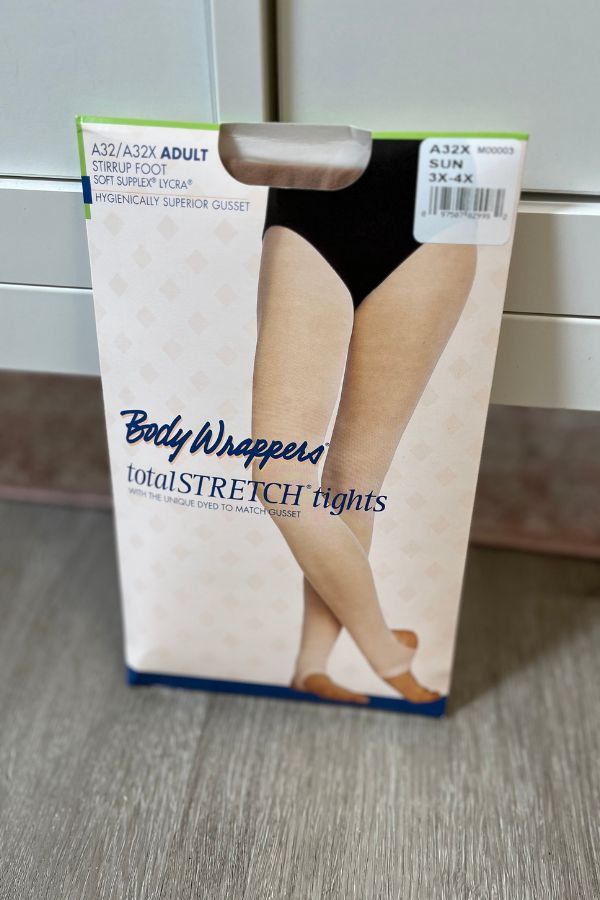Body Wrappers TotalSTRETCH stirrup tights in suntan Style A32X at The Dance Shop Long Island