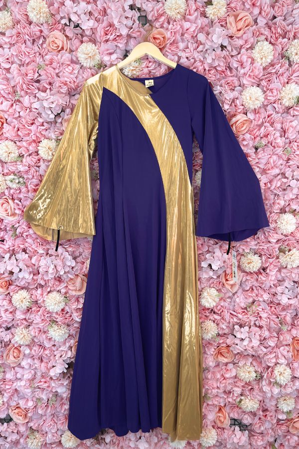 Purple and gold praise dance dresses hotsell