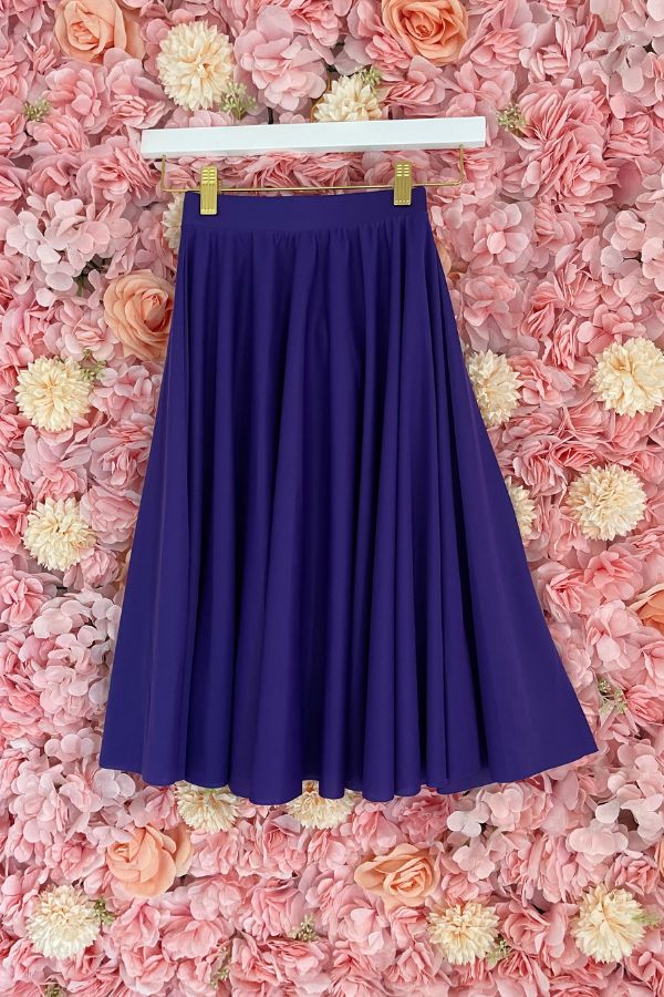 Women's Plus Size Deep Purple Circle Praise Dance Skirt by Body Wrappers Style 501 at The Dance Shop Long Island