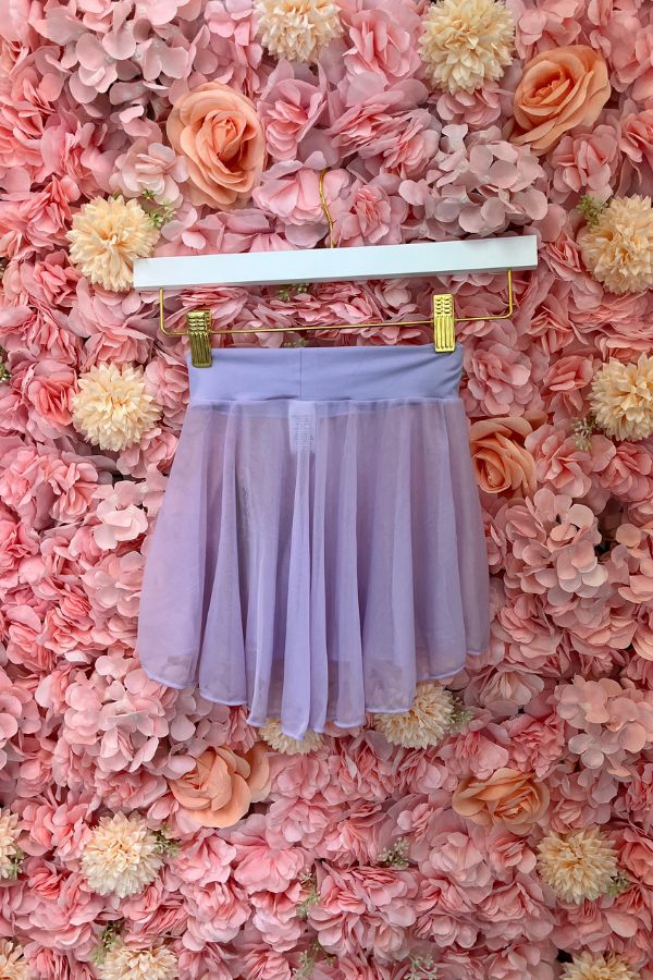 Body Wrappers Girls Chiffon Tapered Dance Skirt in Lilac Style 122R at The Dance Shop Long Island