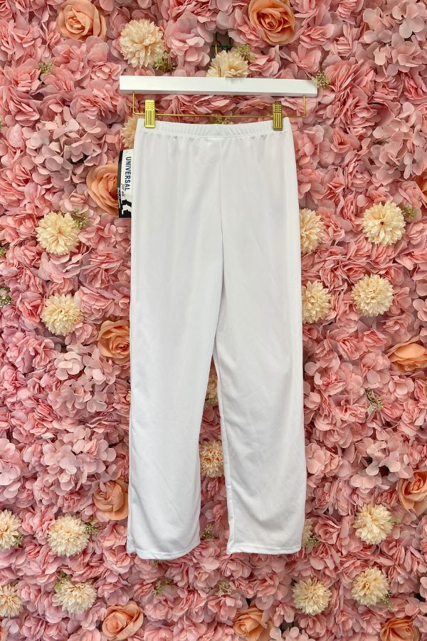 Body Wrappers Children's Unisex Straight Leg Modern Dance Pants in White Style 0541 at The Dance Shop Long Island