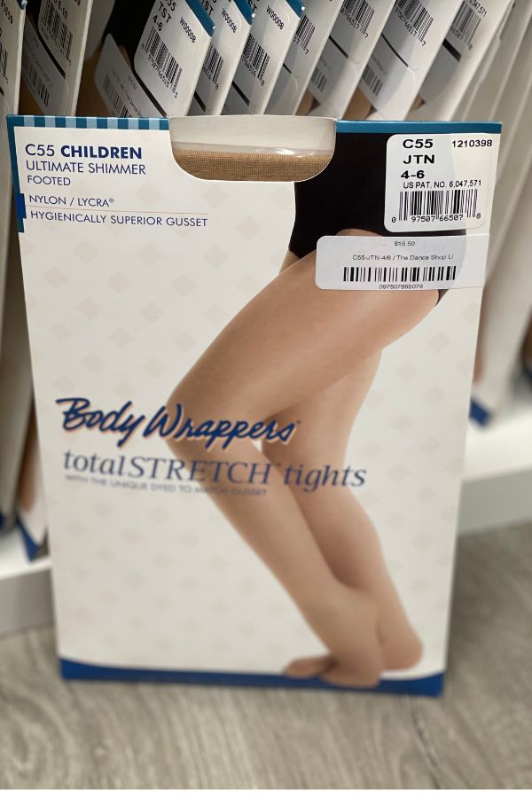 Body Wrappers Children's Ultimate Shimmer Footed Tights in Jazzy Tan at The Dance Shop Long Island