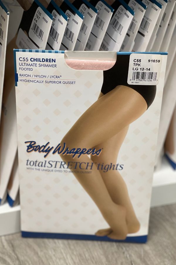 Body Wrappers Children's Ultimate Shimmer Footed Dance Tights in Theatrical Pink at The Dance Shop Long Island
