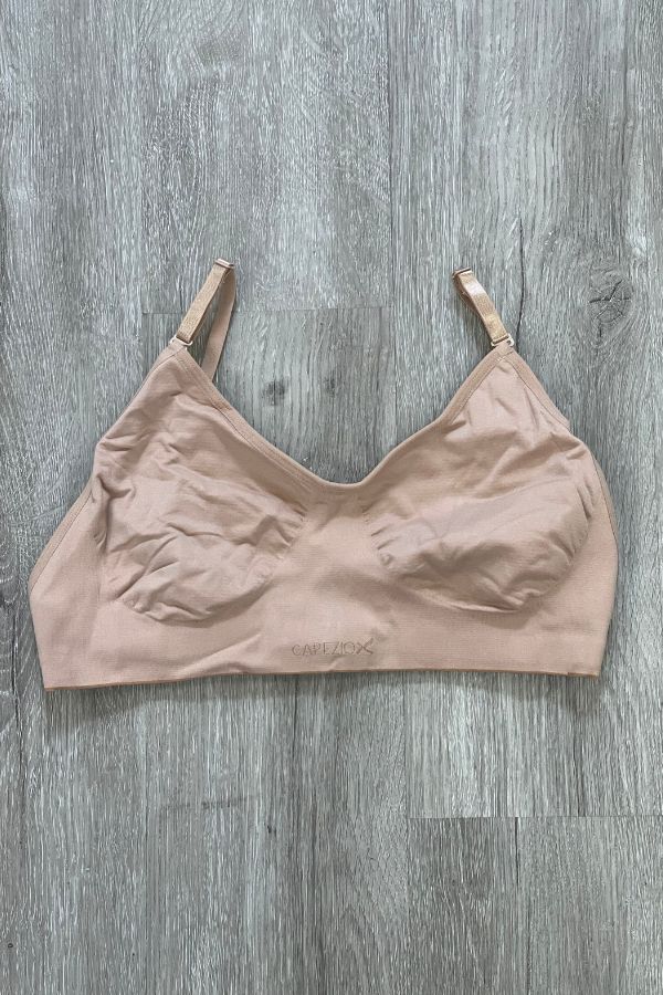 Capezio Seamless Clear Back Bra in Nude at The Dance Shop Long Island Style Number 3683