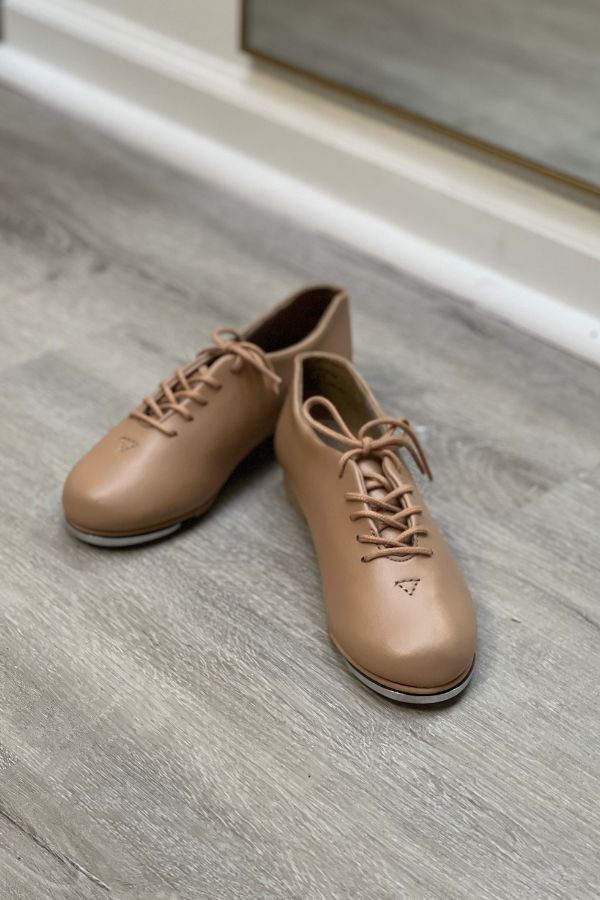 443 Capezio Tic Tap Toe Caramel Tie Tap Shoes at The Dance Shop Long Island