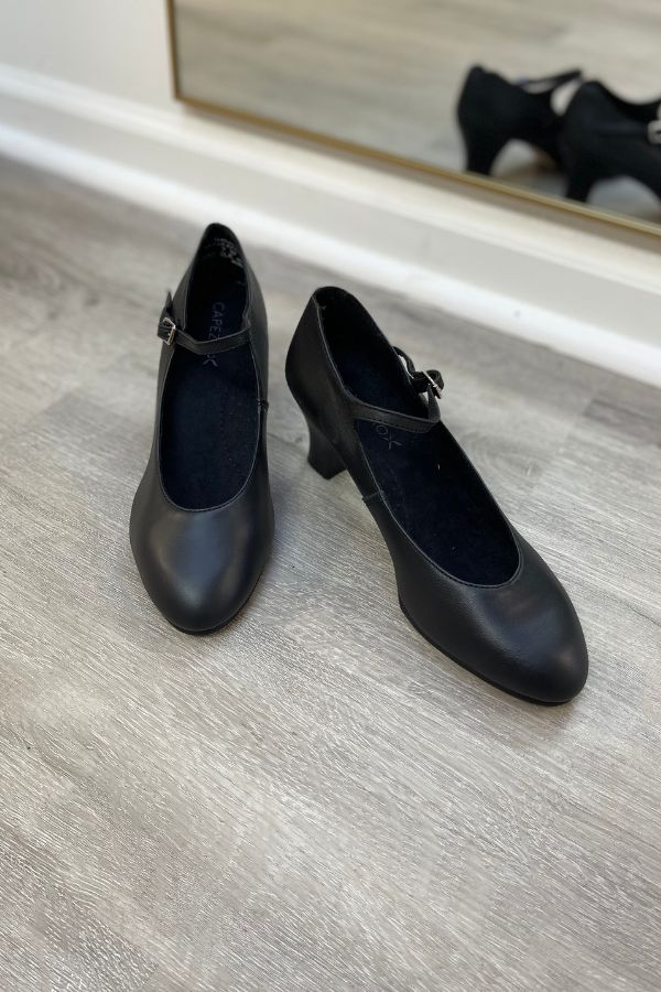 Capezio Black 2 Inch Heel Student Footlight Character Shoes at The Dance Shop Long Island