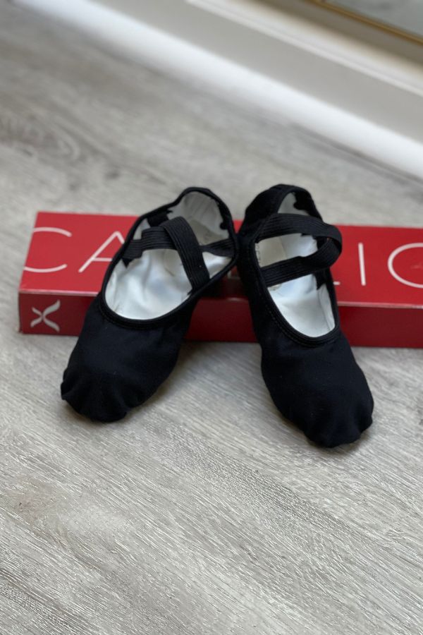 Capezio Hanami 2037W Adult Black Canvas Ballet Shoes at The Dance Shop Long Island