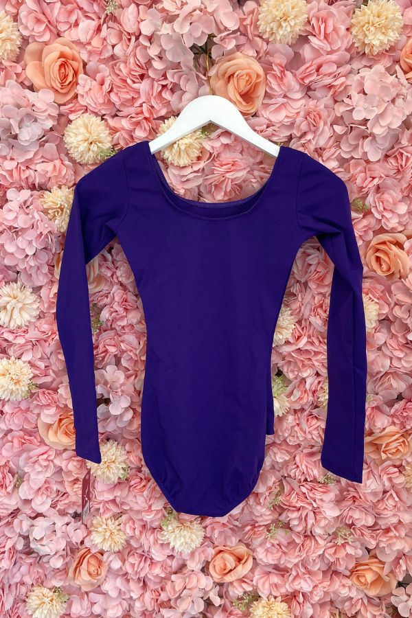 Capezio Adult Long Sleeve Leotard in Purple TB135 at The Dance Shop Long Island