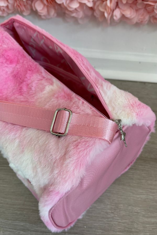 Capezio Faux Fur Dance Duffle in Pink Style B286 at The Dance Shop Long Island