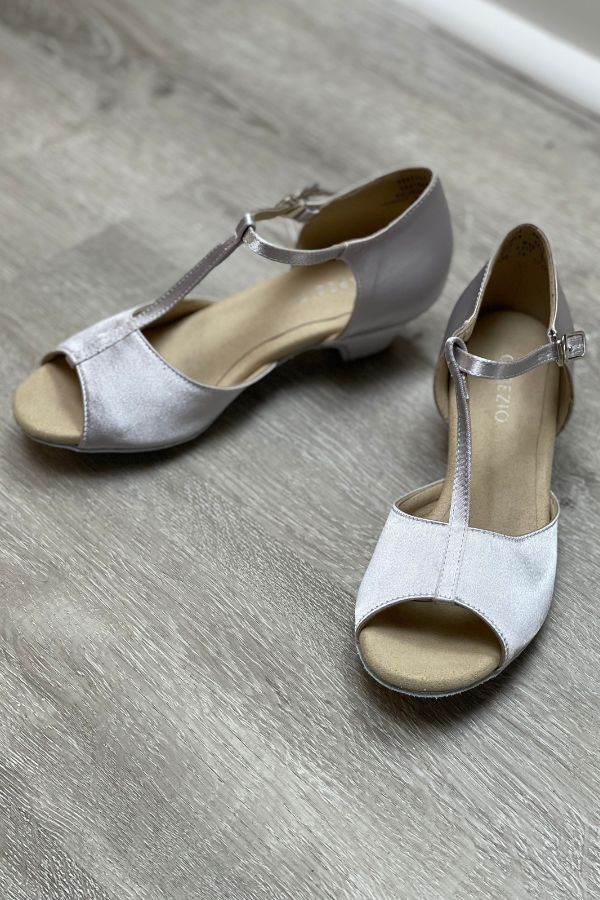 Capezio Girls Silver Ballroom Shoes 1 Inch Heel Isabella BR4005C at The Dance Shop Long Island