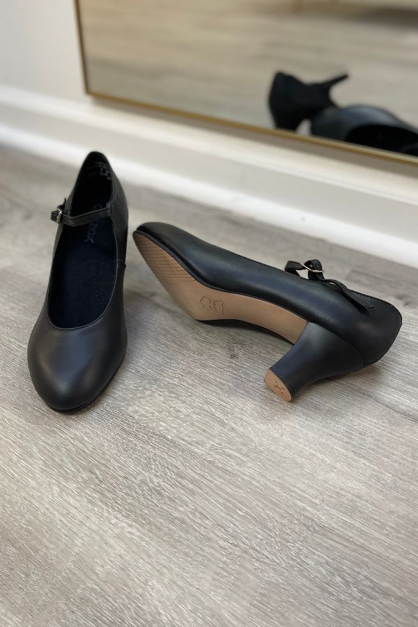 Capezio Black 2 Inch Heel Student Footlight Character Shoes at The Dance Shop Long Island