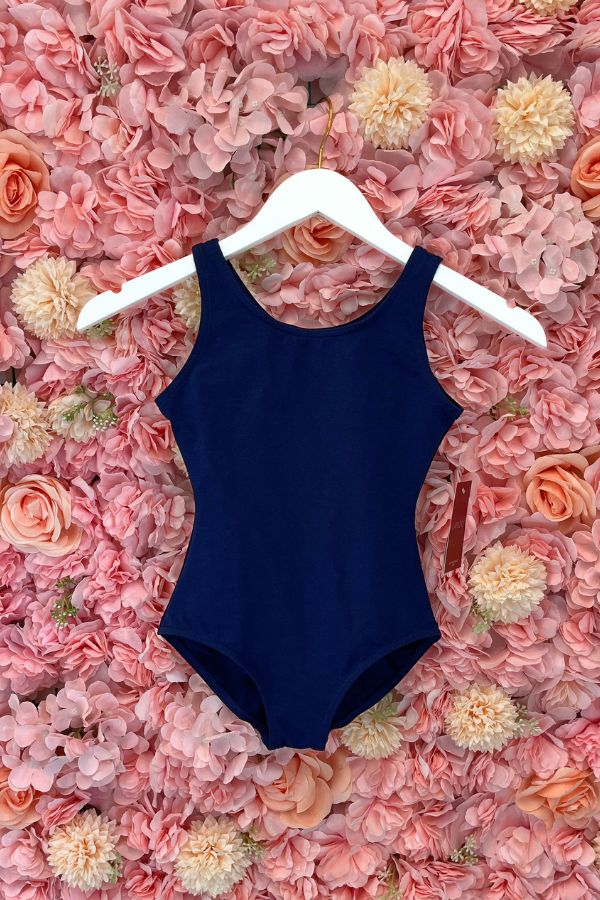 Capezio Girls Tank Leotard with Ballet Leg Line in Navy Style CC201C at The Dance Shop Long Island