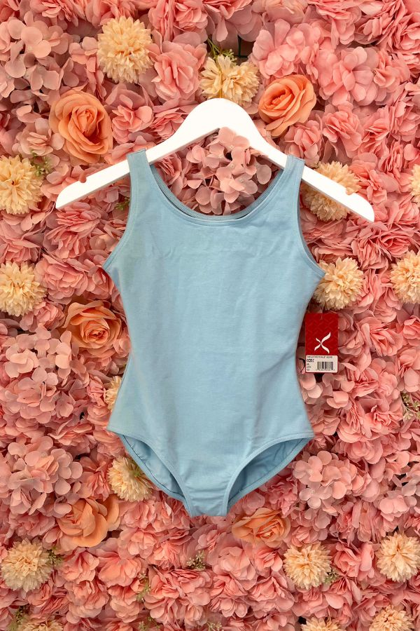 Capezio Children's High Neck Tank Leotard in Light Blue Style CC201C at The Dance Shop Long Island