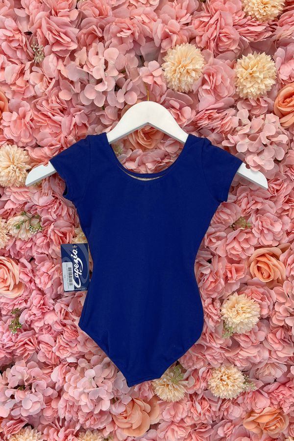 Capezio Children's Short Sleeve Leotard in Royal Style CC400C at The Dance Shop Long Island