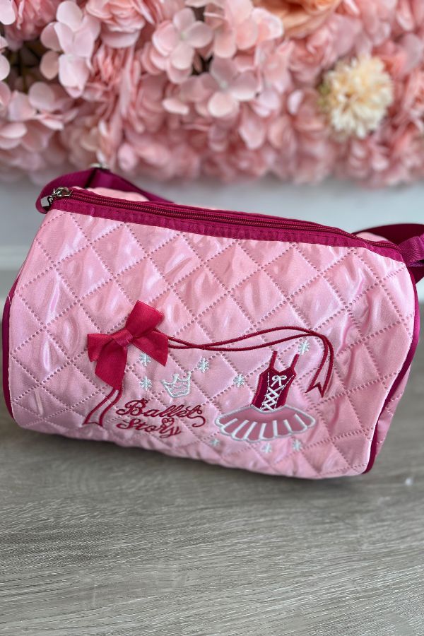 Capezio Embroidered Ballet Barrel Bag in Pink Style B284 at The Dance Shop Long Island